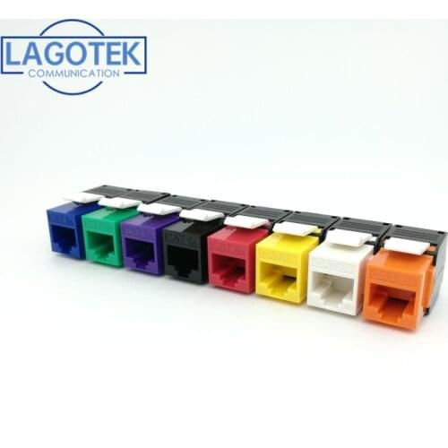 Gigabit RJ45 CAT6 Keystone Jacks Modules Tool-free Connection CAT6 Module Information Socket Computer Outlet Network adapter