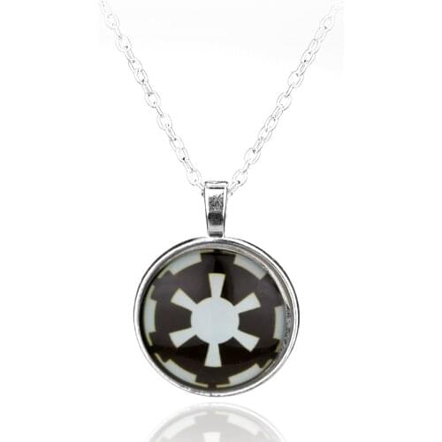 MQCHUN Popular Hollow Chain Necklace for Women And Men Round Pendant Galactic Empire Necklace Collares-30