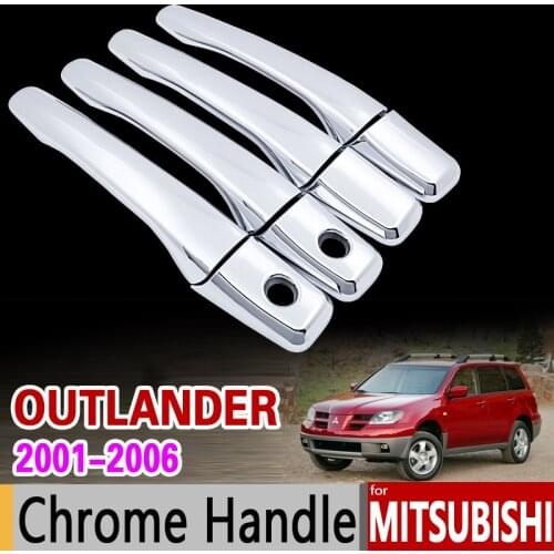 For Mitsubishi Outlander Airtrek 2001 - 2006 Chrome Handle Cover Trim Set 2002 2003 2004 2005 Accessories Stickers Car Styling