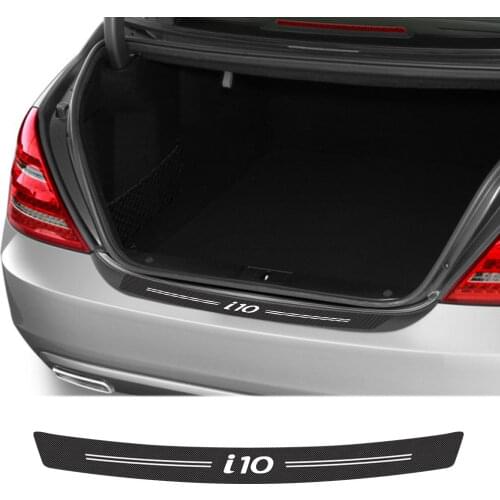 Auto Rear Bumper Stickers For Hyundai i10 Carbon Fiber Protector Car Trunk Guard Plate Film Auto Sill Pedals Cover Accessories
