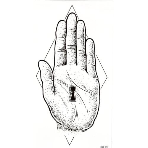 Palmprint body Small Full Flower Arm Temporary Waterproof Tattoo Stickers Fox Owl for Women Men Body Art