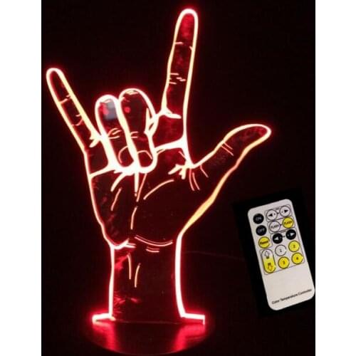 3D Acrylic USB Night Light Bedroom Creative I Love You Sign Remote/Touch Control LED Table Lamp Child Christmas Birthday Gift