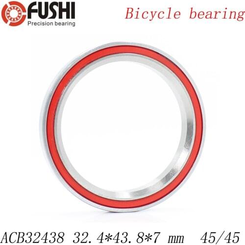 ACB32438 Bike Headset Bearings 32.4*43.8*7 mm 45/45 2PCS ACB Road MTB Angular Contact Bicycle Bearing