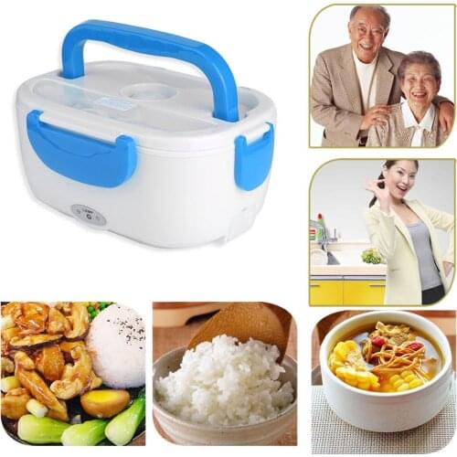 Portable Electric Heating Lunch Box Thermostat Food Heater Rice Container Mini Rice Cooker EU / US / Car Plug for Home Car