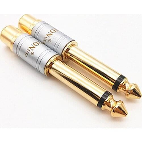 Fgold plated 6.5 To lotus female Mixer Audio Adapter 6.35 To RCA 6.5 To AV