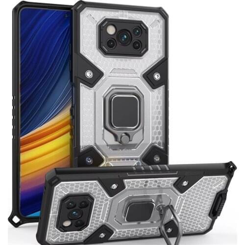 Shockproof Armor Phone Case For Xiaomi Pocophone Poco X3 NFC Case Magnetic Car Ring Phone Cover for Poco X3 Pro Clear Fundas