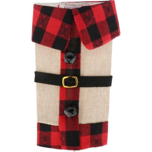 Christmas Wine Bottle Cover, Xmas Bottle Sweater Bags Plaid, Wine Bottle Clothes for Wedding Party Ornament