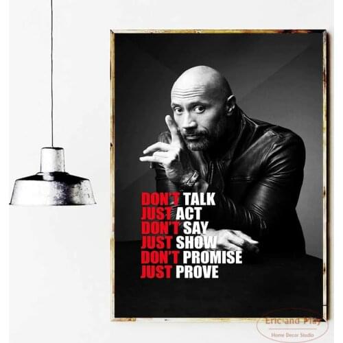 The Rock Dwayne Johnson Movie Actor Wrestler Fitness Canvas Poster Paint Picture On The Wall Art Paintings For Bedrooms Cuadros