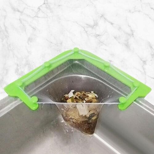 Triangle Drainage Rack Disposable Garbage Bag Anti-clogging Mesh Trash For Kitchen Waste Garbage Drainer Sink Bag Strainer Hole