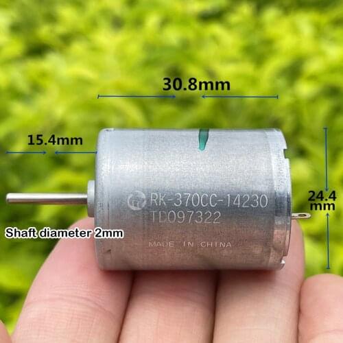 Mabuchi 24mm Round 370-14230 Carbon Brush Motor DC 3.7V 7.4V 12V 8560RPM Long Shaft Micro Slow Speed Mute Electric Machinery