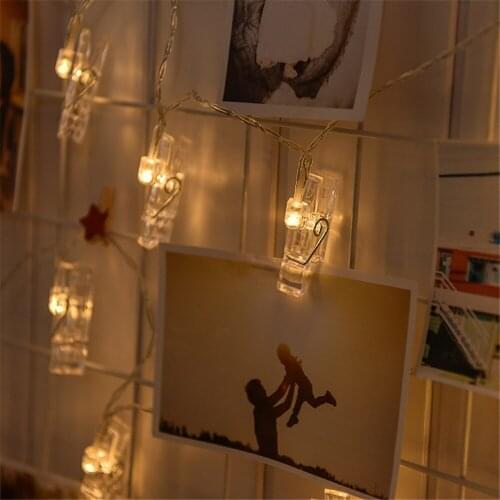 Photo Clip Fairy String Light 10 Clips EU Plug Waterproof Decor Light for Dorm Bedroom Party Wedding Mariage Decoration