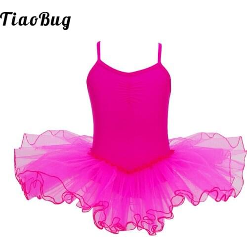 TiaoBug 3 To 12 Years Kids Girls Princess Tutu Ballet Dance Dress Leotard Dancewear Stage Performance Costume