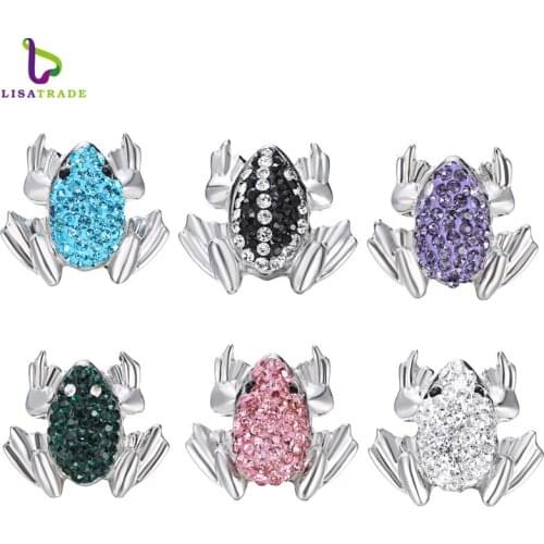 Snap Jewelry 5PCS "Frog" snap button Fit Snap Button Bracelet and Pendant Rhinestone Delicate LSSN017*5--LSSN017-6*5