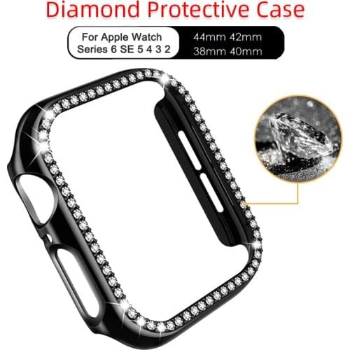 Diamond Bumper Protective Case for Apple Watch Cover Series 6 SE 5 4 3 21 38MM 42MM Clock For Iwatch 40mm 44mm watch accessories