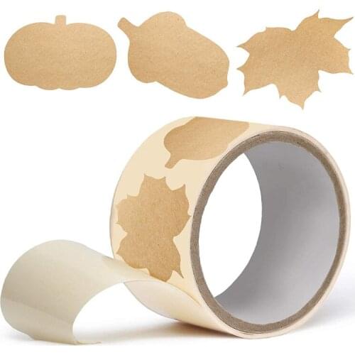 100 Pcs Blank Kraft Paper Stickers 3 Kinds Irregular Writable Labels Stickers for Wedding Party Gift DIY Decoration Supplies