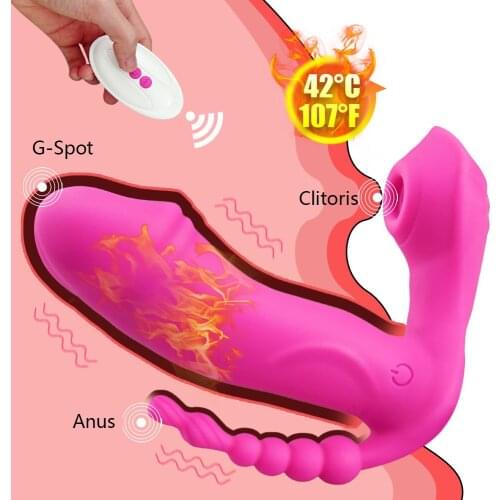 7 Modes Vagina Suction Dildo Vibrators For women Heating Clitoris Sucker Panties Erotic Sex Toys Vagina Massager Goods For Adult