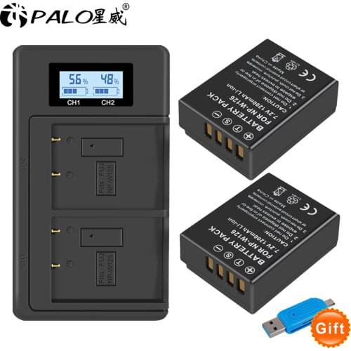 PALO NP-W126 NP W126 NPW126 Li-ion Camera Battery + LCD USB Dual Charger for Fujifilm Fuji X100F XPRO1 X-A1 HS50EXR XT1 X-T2