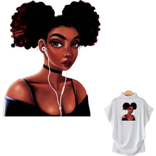 Appliques On Clothes Beauty Girl Thermal Press Diy Vinyl A-Level Washable Hoodies Tops Iron-On Clothes Heat Transfer