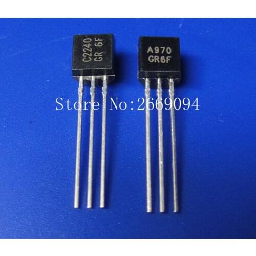50PCS 2SA970 2SC2240 (25PCS* A970 +25PCS* C2240 ) TO-92 Bipolar Transistors - BJT NPN