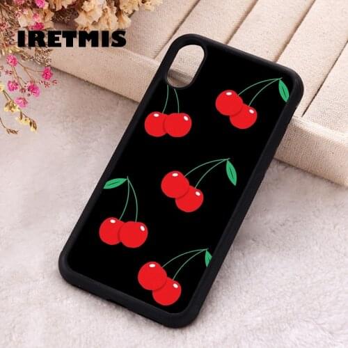 Iretmis 5 5S SE 2020 phone cover cases for iphone 6 6S 7 8 Plus X Xs Max XR 11 12 MINI Pro Soft Silicone TPU Black Red Cherry