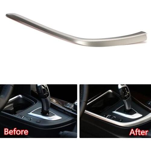 YAQUICKA Stainless Steel Car Gear Shift Panel Decorative Strip Cover Trim Sticker For BMW F30 3 series 3GT 316i LHD Styling