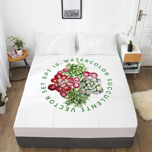 Elastic fitted sheet Bed sheet With An Elastic Band 150/180/200/160*200 Mattress Cover Bed cover 1pc Nordic green