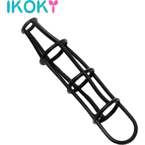IKOKY Penis Rings Net Cock Ring Penis Enlargement Delay Ejaculation Time Elastic Adult Products Sex Toys for Men Sex Shop