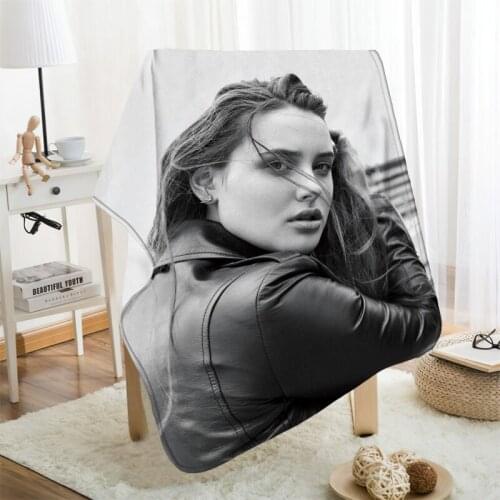Musife Custom Katherine Langford Flannel Blanket Design Your own Blanket Flannel Blankets for Sofa DIY Dropshipping