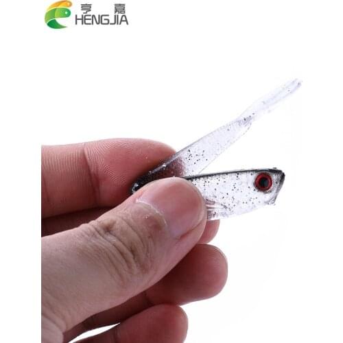 HENGJIA 1pcs 10cm 3.6g Small Wobbler Soft Lure Artificial Plastic Silicone Bait for Fresh Sea Fishing lifelike 3D eys