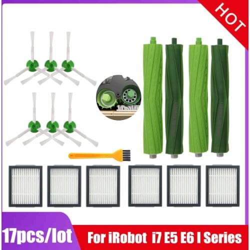 Hepa Filter Brush Roll dust bags Replacement for iRobot Roomba i7 E5 E6 i7+/i7 Plus I Series Robot Vacuum Cleaner Spare Parts