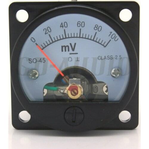 GD-PARTS 45mm DC100mV Round Moving Coil Meters Panel Meters For Vintage Tube Amplifier DAC Guitar AMP DIY Project