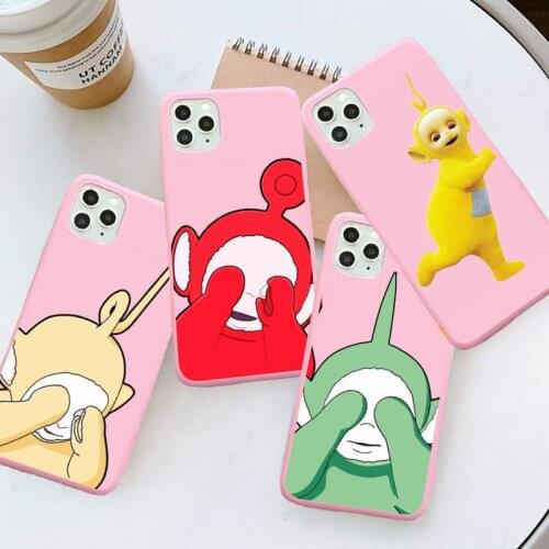 Teletubbies doll cute cartoon luxury shell Phone Cases funda Candy Color for iPhone 6 7 8 11 12 s mini pro X XS XR MAX Plus