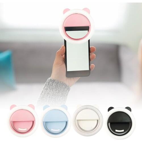 Mini Portable Mobile Phone Ring Fill Light USB Rechargeable Clip-on Front Camera Selfie Fill Light For Makeup Live Show Video