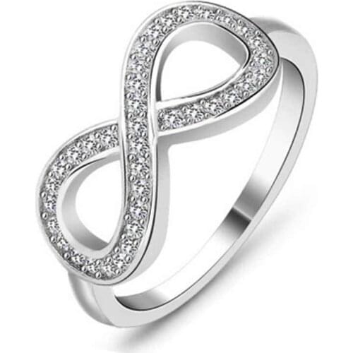 Miqiao Hot Sale Trendy Simple Exaggerate Cool Figure 8 Copper Rings for Men Women Couple Family Friend Fashion Gift Jewelry