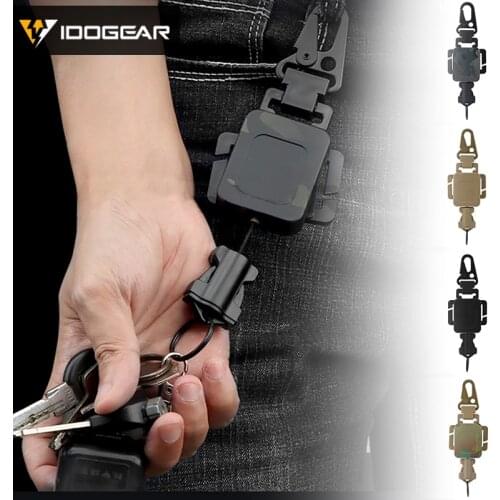 IDOGEAR Multi-functional Telescopic Buckle Tactical Pouch & Keychain Holder Retractable Spring Rope 6910