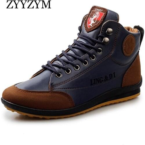 ZYYZYM Men Leather Casual Shoes Fashion Spirng Autumn Cotton Brand Shoes Man Lace Up Men Shoes Footwear Drop Shipping