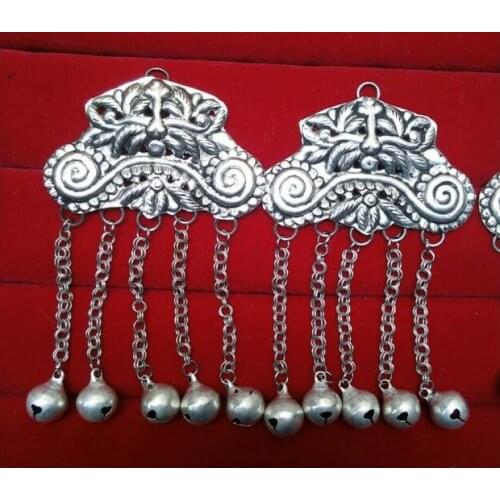 National retro lock Fish Pendant Necklace Pendant Miao silver bell manual DIY accessories