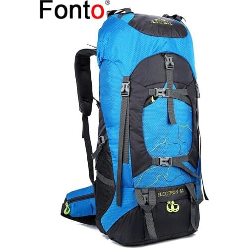 New 60L Outdoor Backpack Camping Climbing Bag Waterproof Tactical Backpacks Molle Sport Bags Traveling Hiking Rucksack