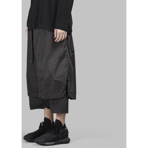 NEW Deconstruction lace double layer seven point trousers comfortable structure trousers menswear designer brand skirt pants
