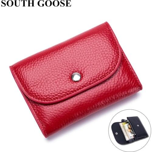 New Genuine Leather Women Wallet Simple Designer Female Short Wallets Coin Purse Card Holder Smart Money Bag with Zipper Pocket