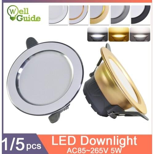 1/5Pcs led Downlight 3W 5W 3000k 4000k 6500k Downlight AC220V-240V led ceiling downlight Kitchen living room Indoor round light