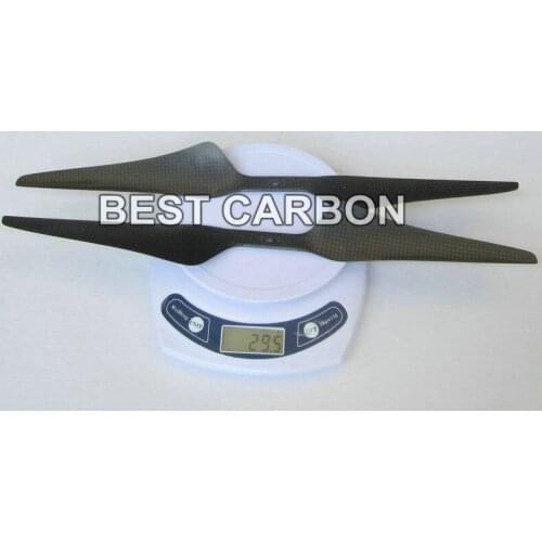 Free shipping 2 Pairs High quality New 15" long 3K Carbon fiber CW/CCW propeller for RC Multi-Copter Quadcopter
