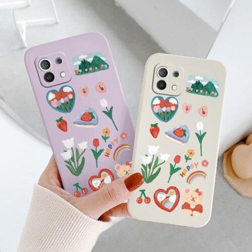 Bear Silicone Case For Xiaomi Mi 11 lite Ultra 11i 10T 9T Pro Lite 10 10S 9 8 lite Pro Poco F2 X2 F3 Pro Phone Back Cover