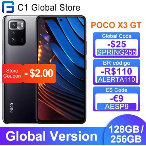 Global Version POCO X3 GT 5G NFC 128GB/256GB Smartphone MTK Dimensity 1100 Octa Core 64MP Triple Camera 67W Turbo Charging 120Hz