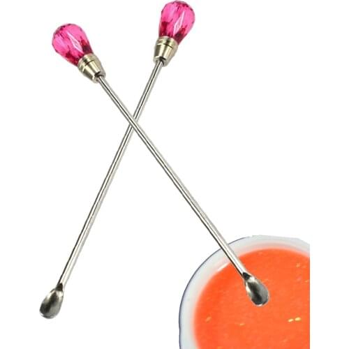 1PCS Pro Spoon Nail Art Stirring Rod Tools Mixing Stir Acrylic Powder Manicure Pedicure Nail Tools Diamond Head TR320#2