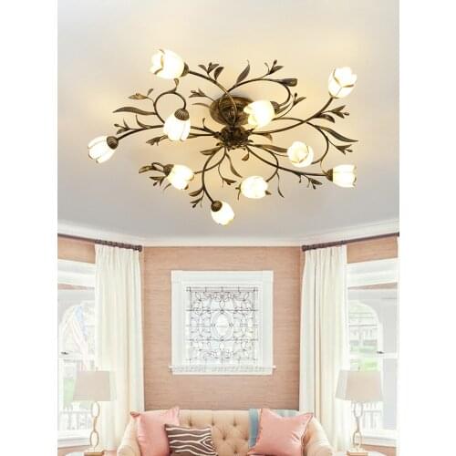 Led ceiling lamp Wrought iron 6 heads Multiple rod ceiling dome lamp creative personality retro nostalgia cafe bar ceiling light