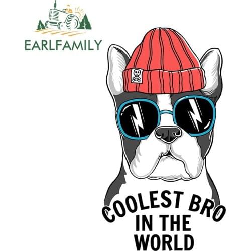 EARLFAMILY 13cm x 10.2cm for Coolest Bro In The World Decal Vinyl Material JDM Accessories Waterproof Scratch-proof Car Stickers