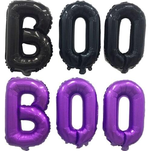 Halloween BOO Balloons Purple globos Aluminum film letter Theme party child gift Decor For Home Decorations 2021