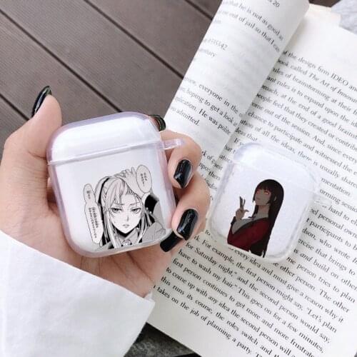 Japanese Anime Kakegurui Jabami Yumeko Earphone Case For Apple iPhone Charging Box For AirPods Pro Clear TPU Protective Cover
