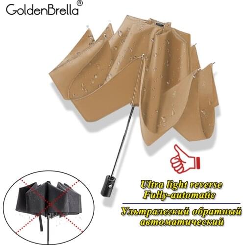 Reverse Upgrade Full-automatic 3Folding Umbrella Rain Women High Quality Strong Windproof Kids Car Umbrella Men Paraguas Parasol